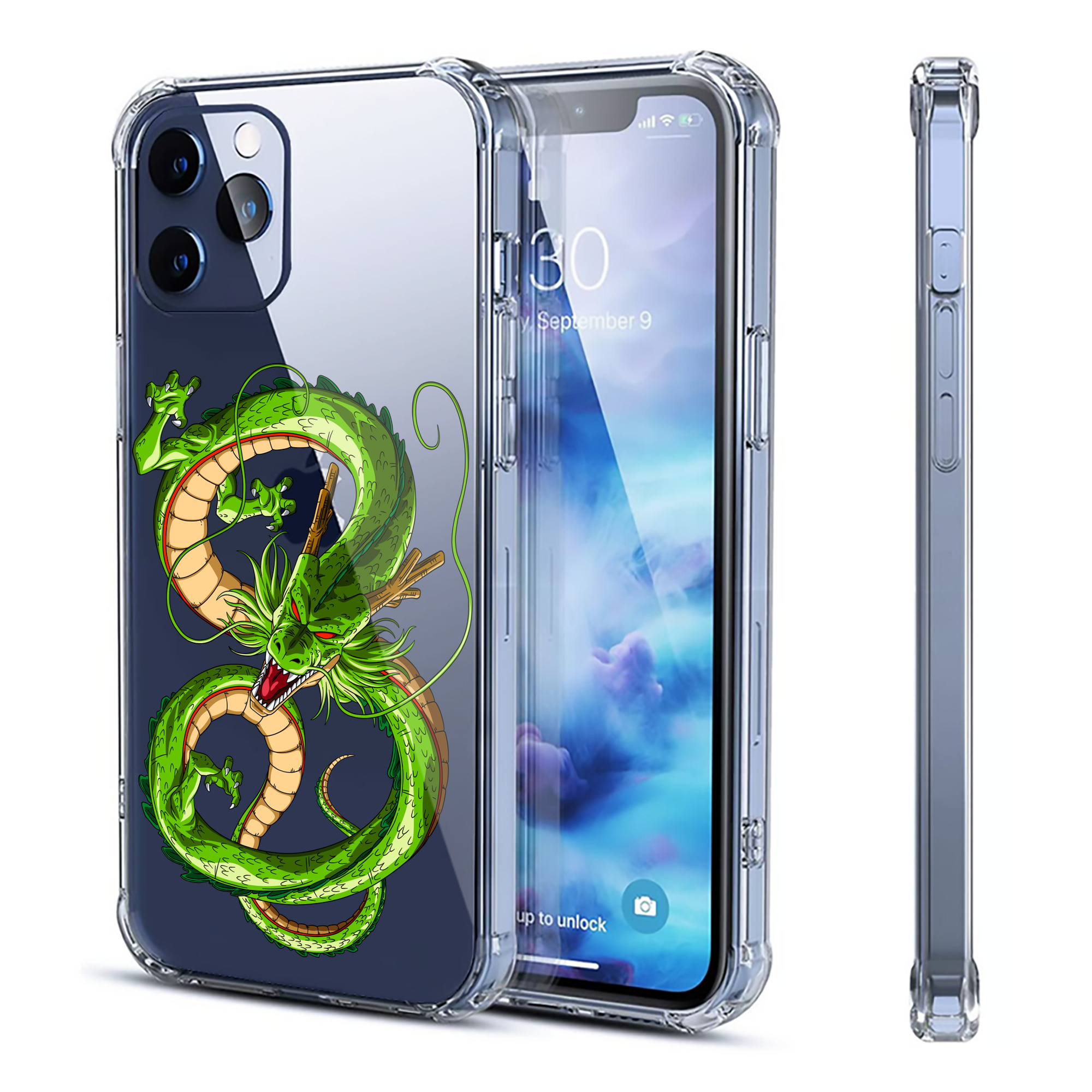 （画像用） ドラゴンボール 神龍 シェンロン DRAGON BALL Shenron 【iPhone 12シリーズ対応】透明スマホケース（クリアソフトケース）